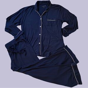 PAPINELLE Women Navy Modal Kate Pajama Set Sleep Lounge Full Length